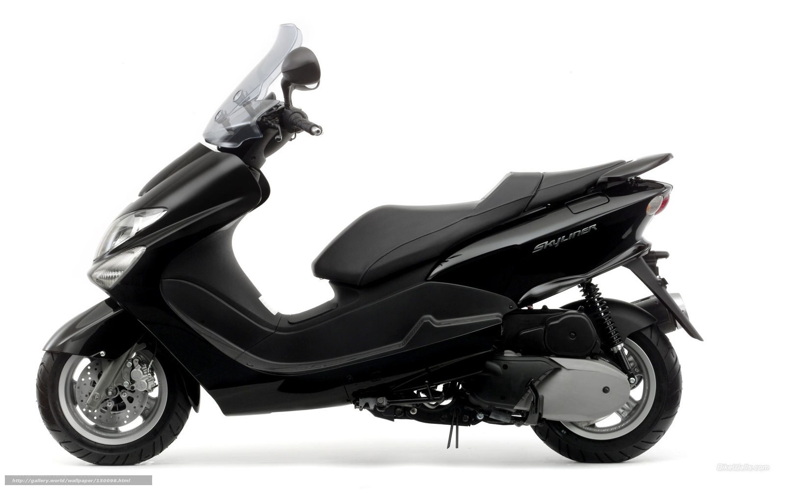 Black scooter with windscreen