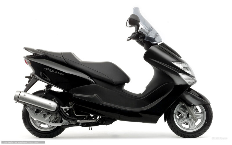 Black scooter with windscreen