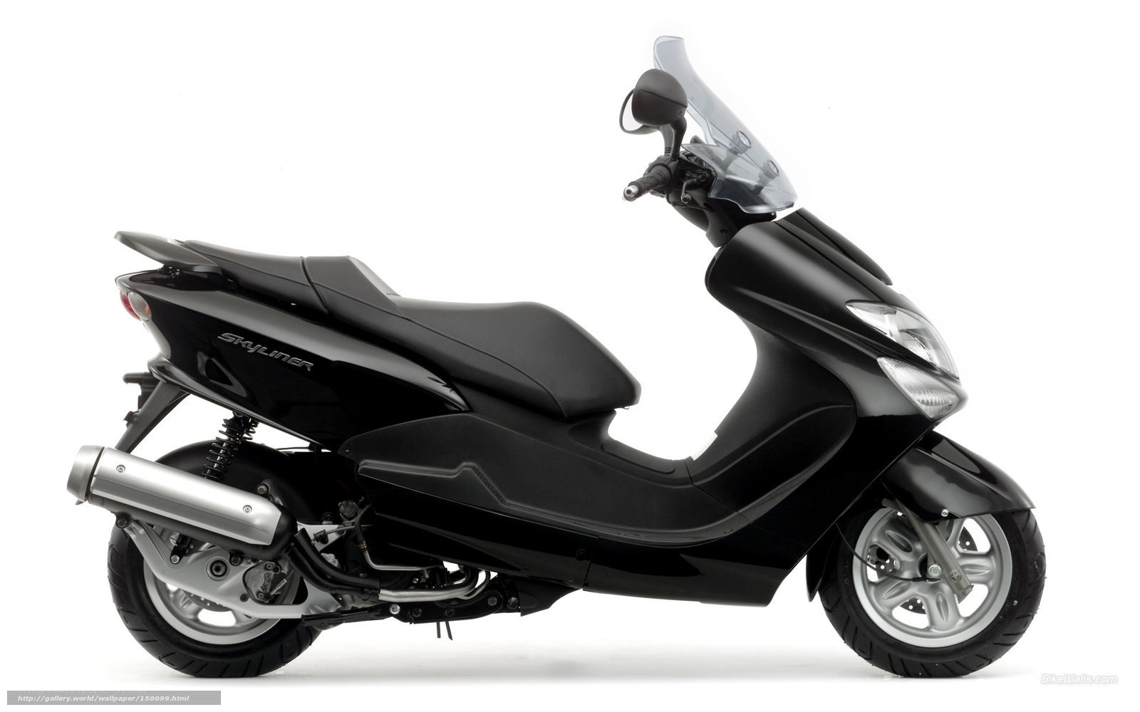 Black scooter with windscreen