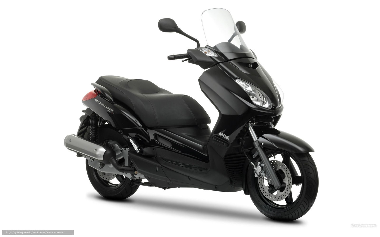 Black scooter with windscreen
