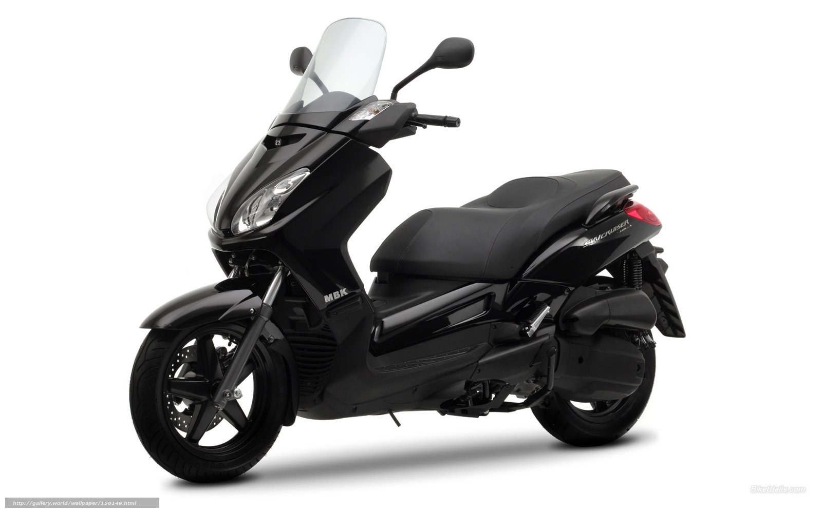Black scooter with windscreen