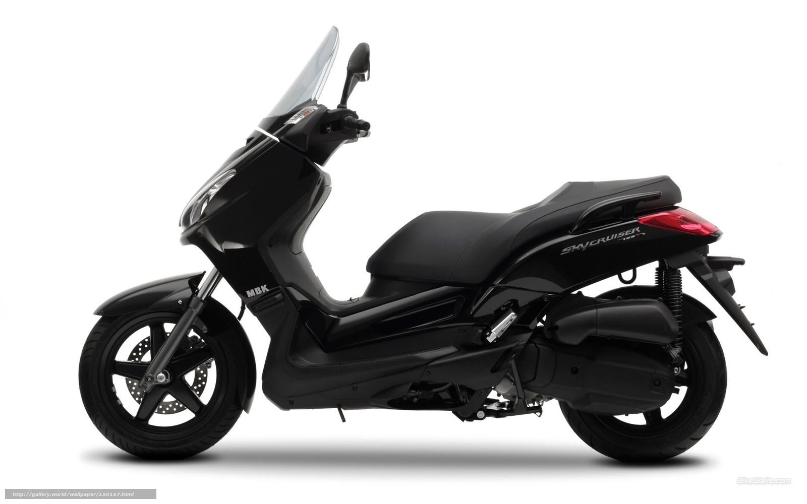 black scooter with windscreen