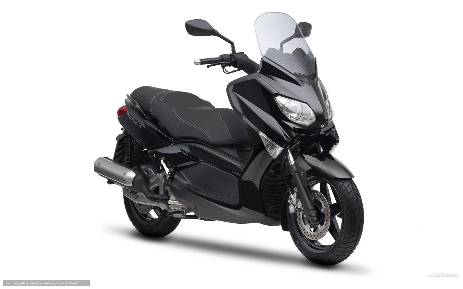 black scooter with windscreen