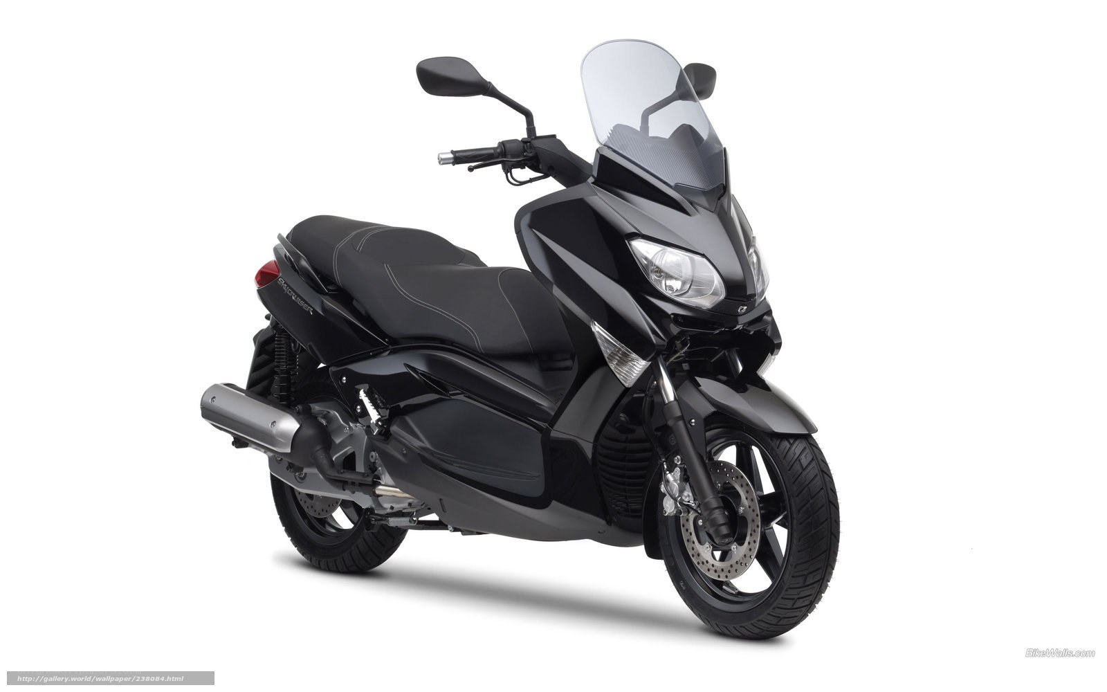 black scooter with windscreen