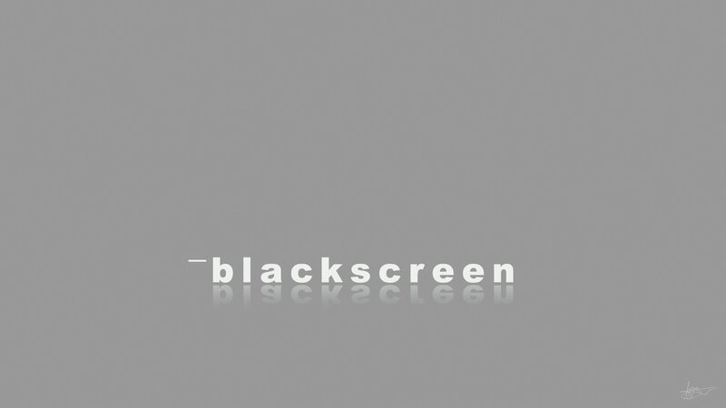 black screen text with reflection