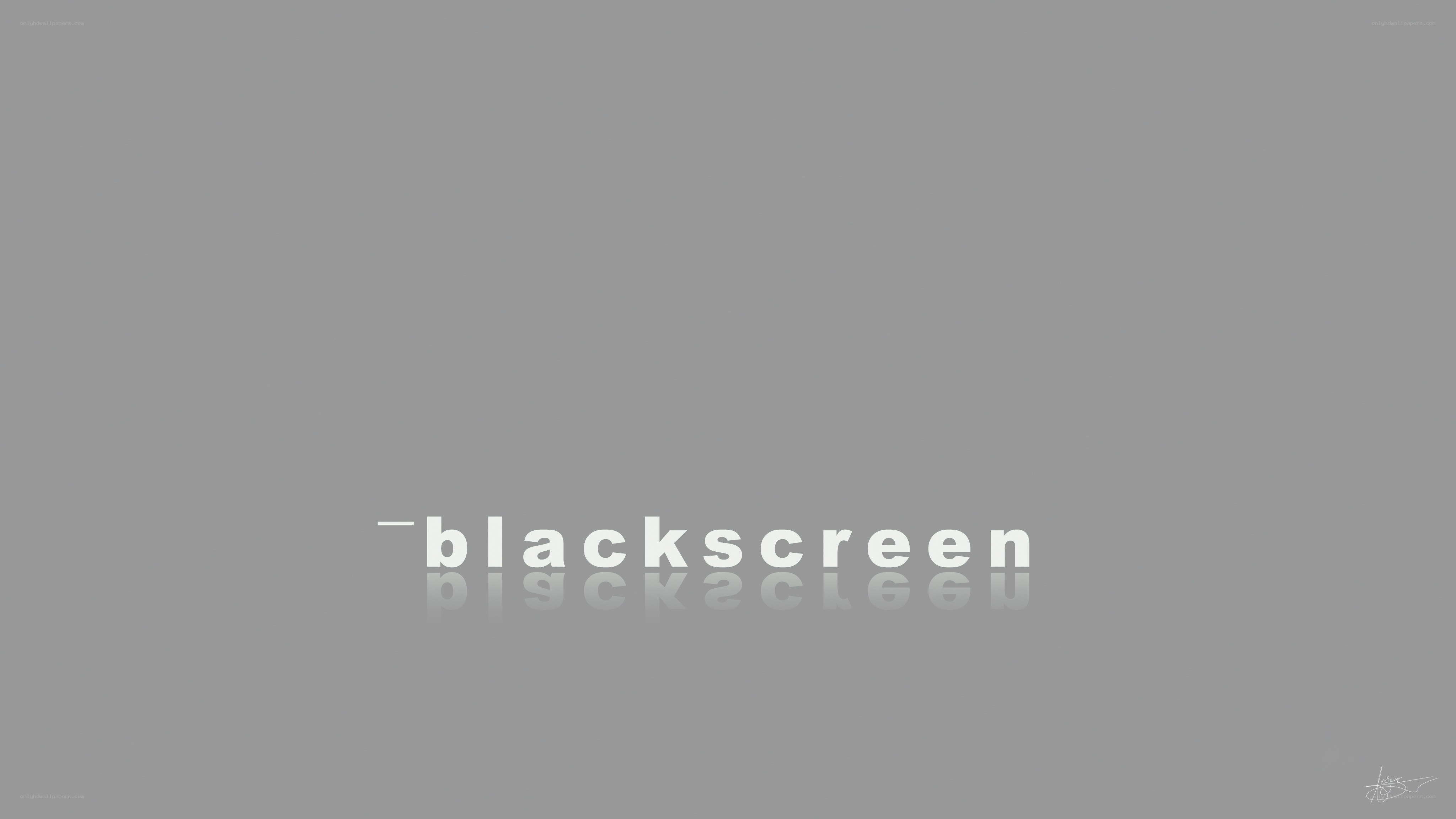 black screen text with reflection