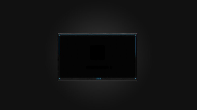 black screen with blue outline