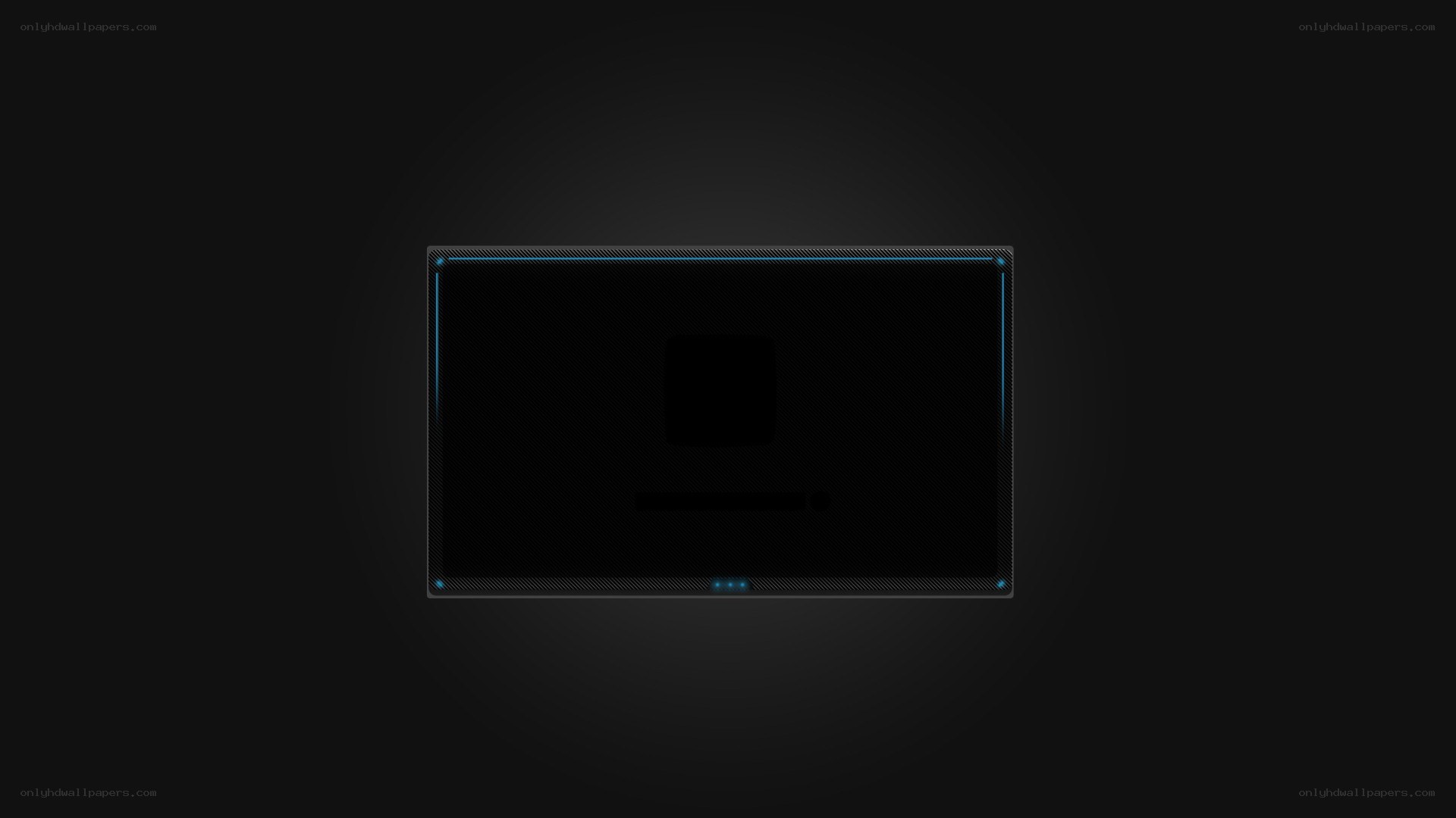 black screen with blue outline