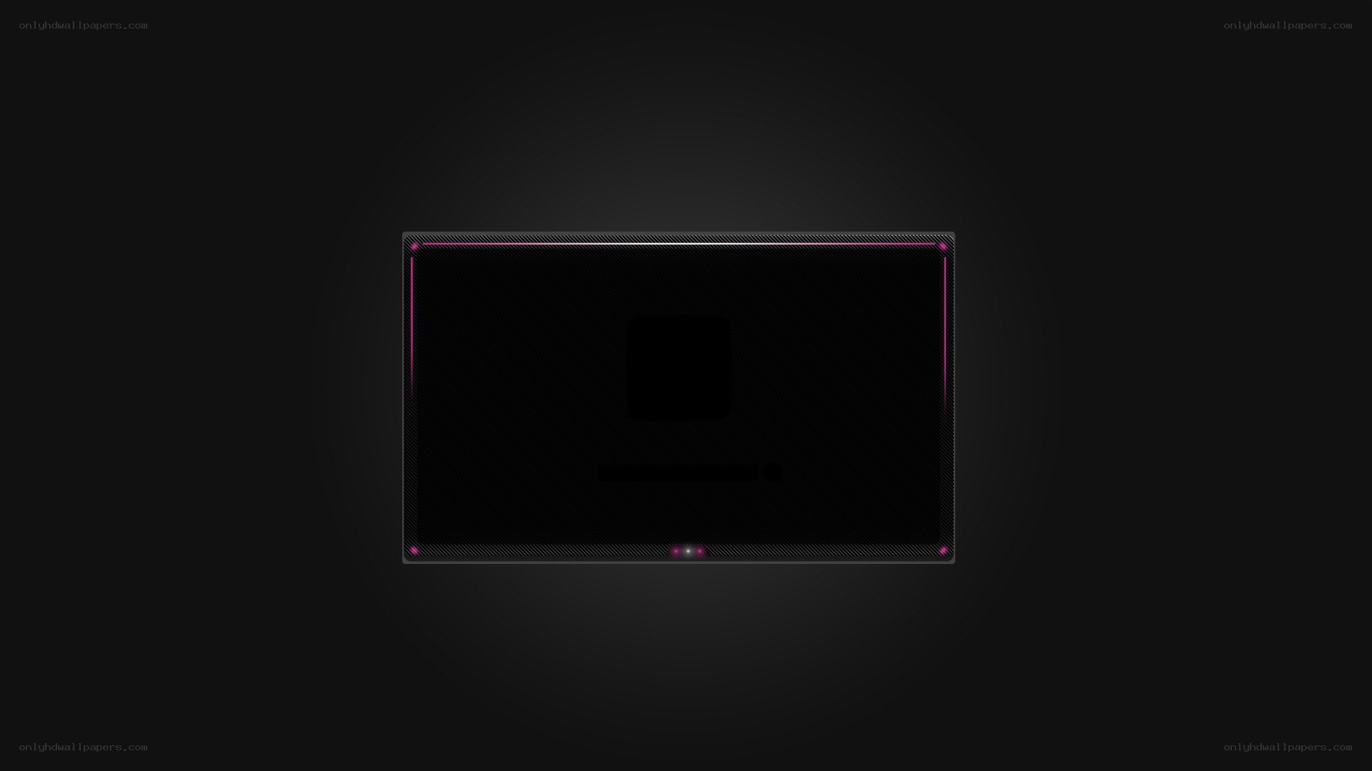 black screen with glowing frame