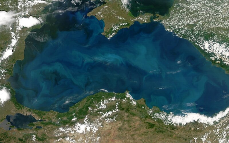 Black Sea Satellite View — Blue