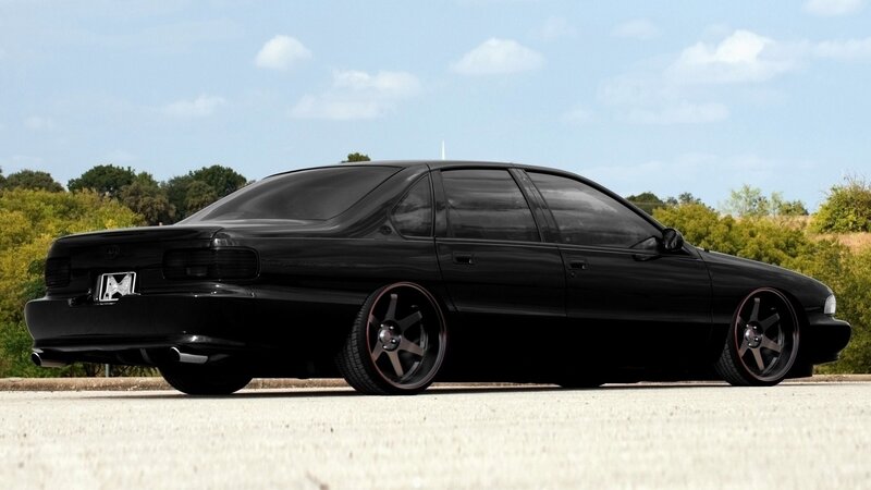 Black Sedan Car — Calm, Afternoon, Photograph, Trees, Sky, Road