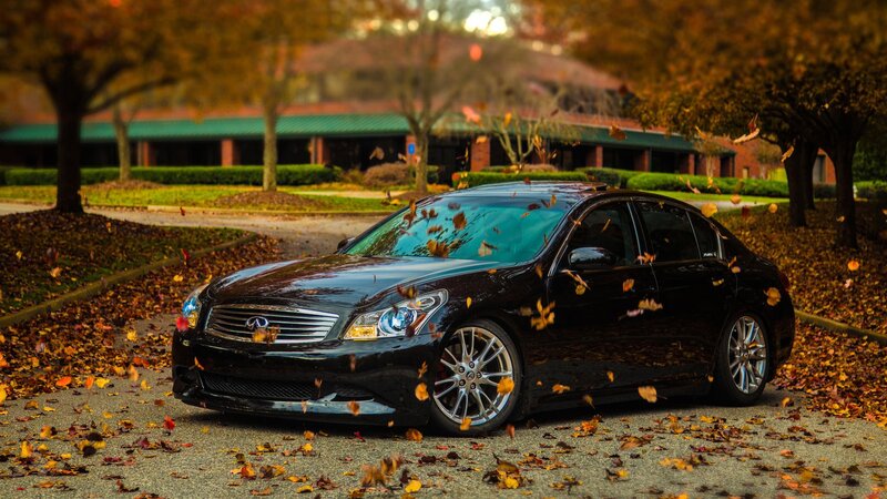 Black Sedan Car — Calm, Autumn