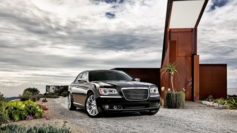 Black Sedan Car — Dramatic, Afternoon, Photograph, Modern Building