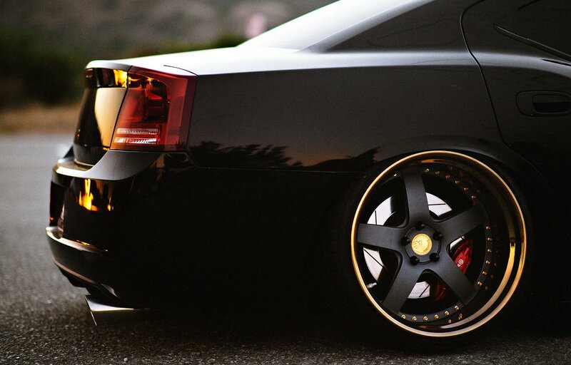 Black Sedan Car — Dramatic, Sunset, Photograph, Wheel, Taillight