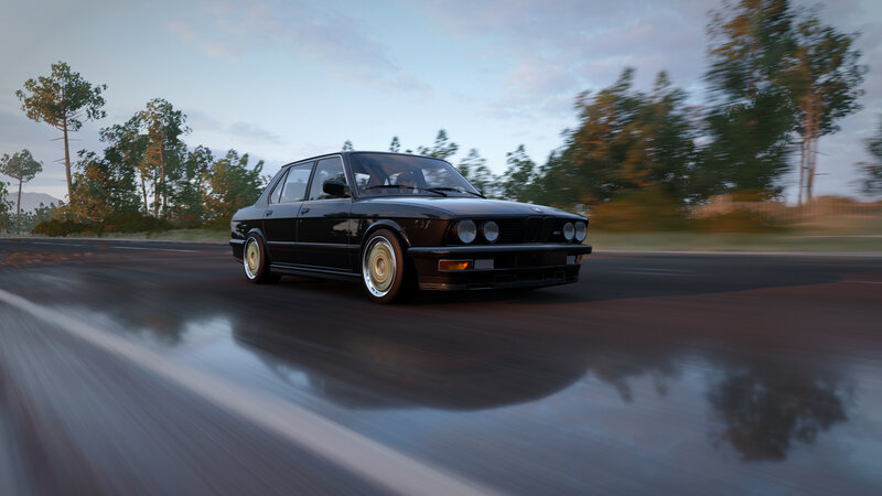 Black Sedan Car — Dynamic, Sunset, 3d Render