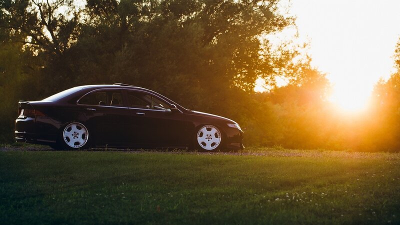 Black Sedan Car — Green, Serene