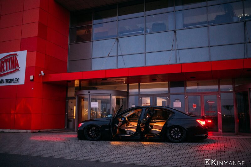 Black Sedan Car — Red, Dramatic