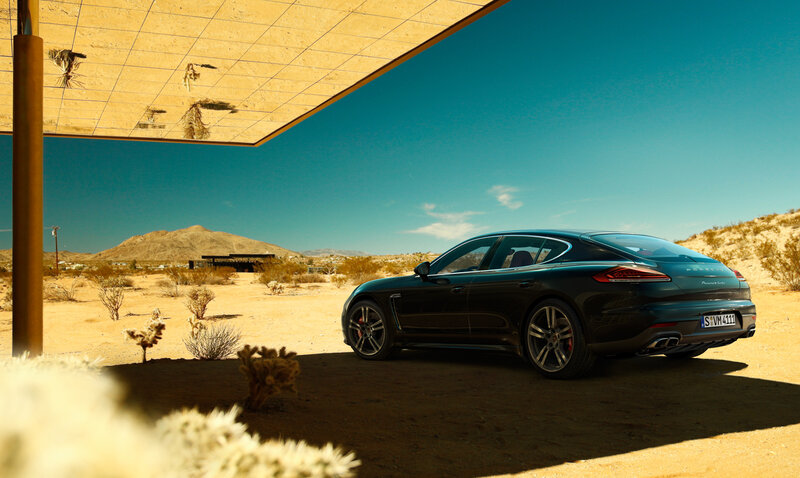 Black Sedan in Desert