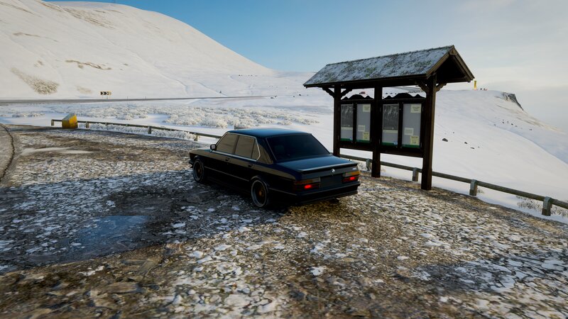 Black Sedan in Snow — Cold