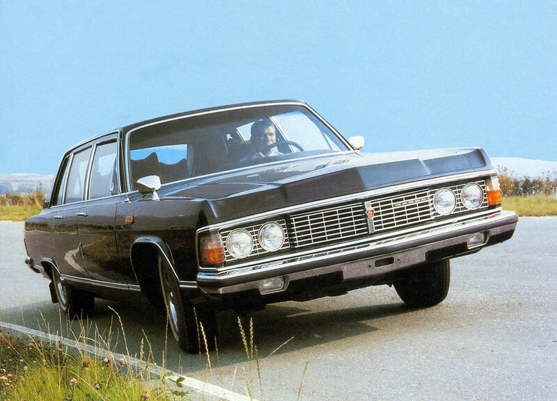 Black sedan on a road