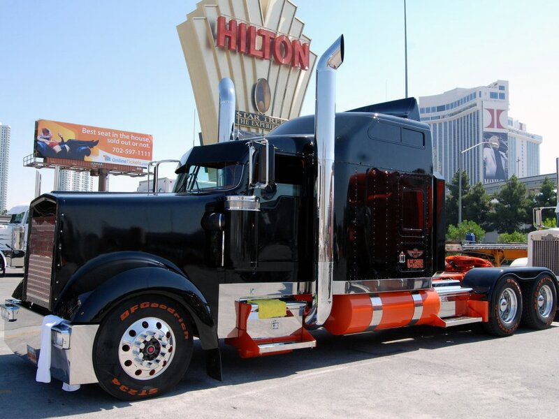 Black Semi-truck — Bright
