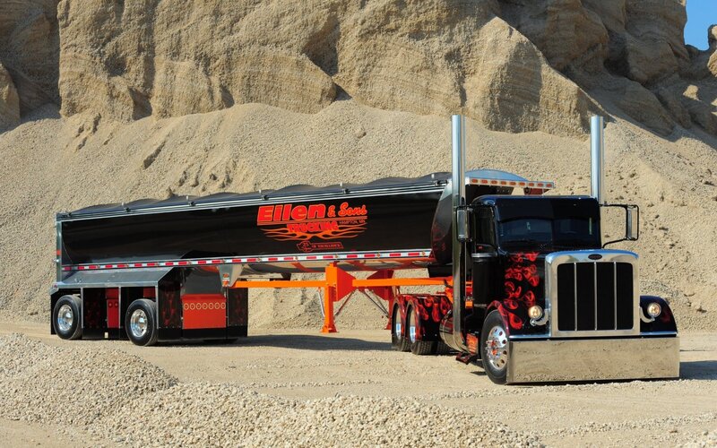 Black Semi-truck — Dramatic, Afternoon