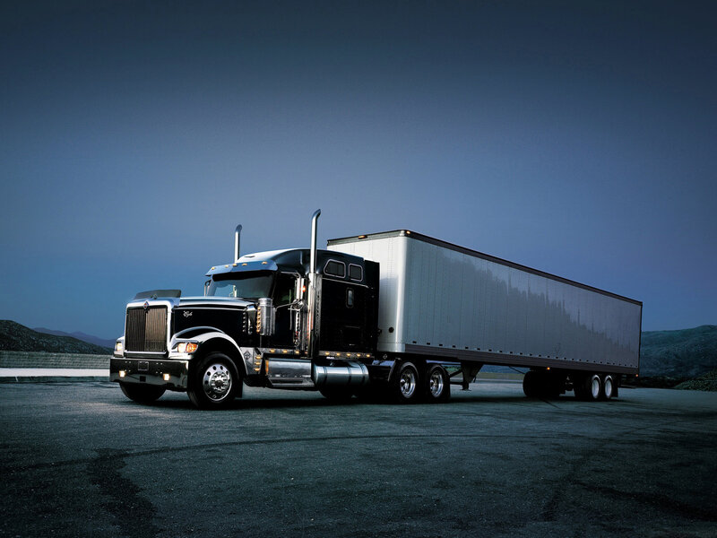 Black Semi-truck — Dramatic, Night