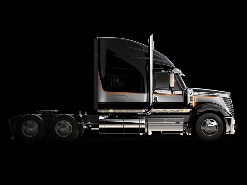 Black Semi-truck — Dramatic, Photograph