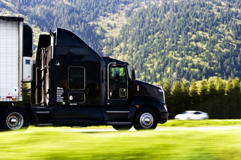 Black Semi-truck — Green