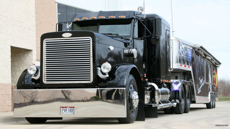 Black Semi-truck — Neutral, Afternoon, Photograph, Trailer