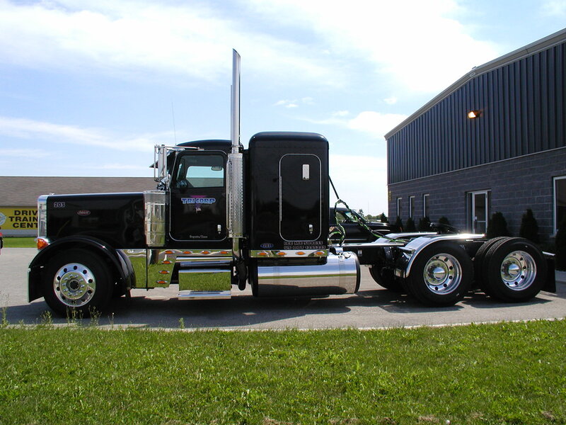 Black Semi-truck — Neutral, Afternoon