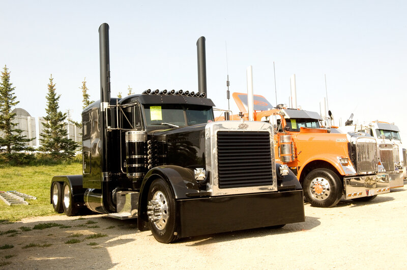Black Semi-truck — Outdoor, Afternoon