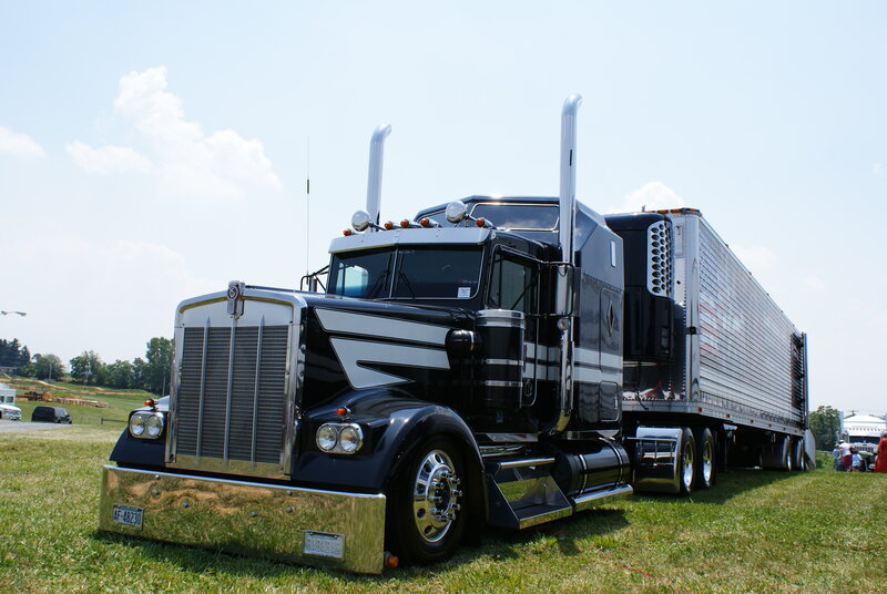 Black Semi-truck — Outdoor