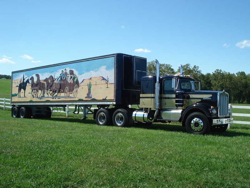 Black Semi-truck with Mural