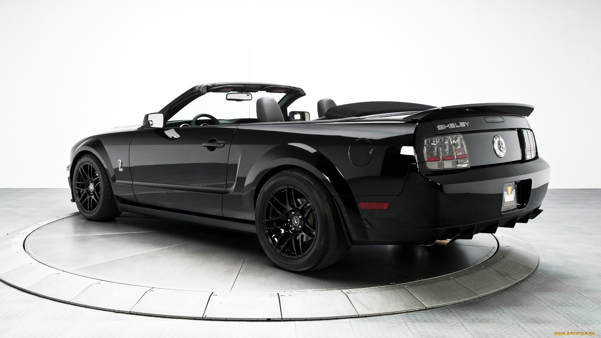 black shelby convertible car