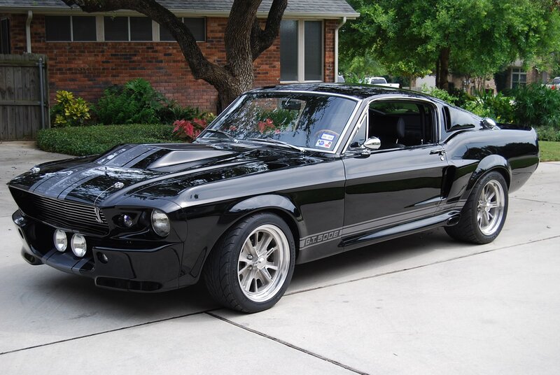Black Shelby GT500 on driveway