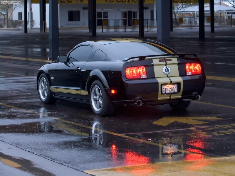 Black Shelby Mustang — Dramatic, Night, Photograph