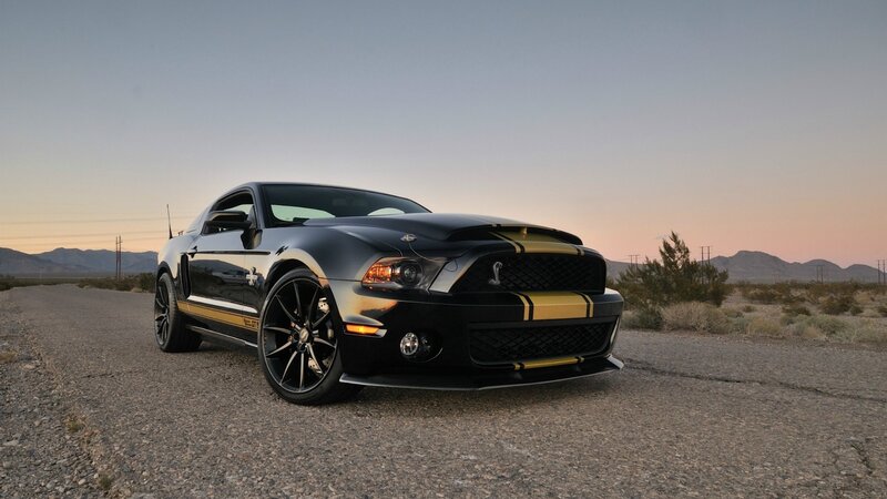 Black Shelby Mustang — Dramatic, Sunset