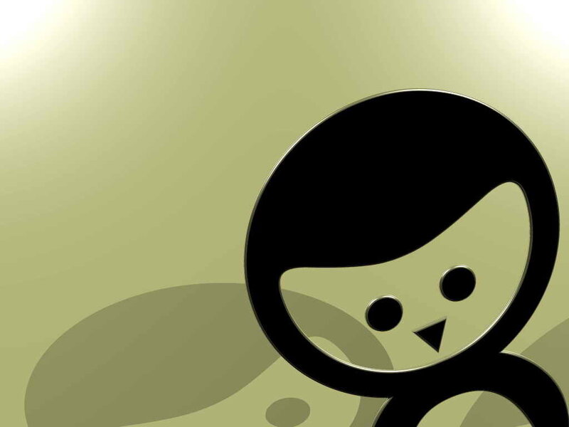 black silhouette character on green