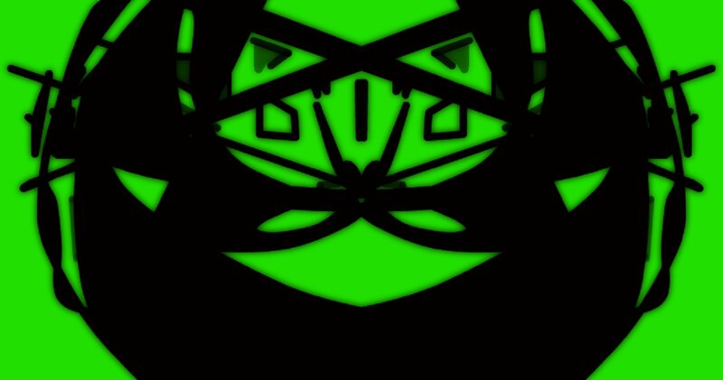 Black Silhouette Face — Green