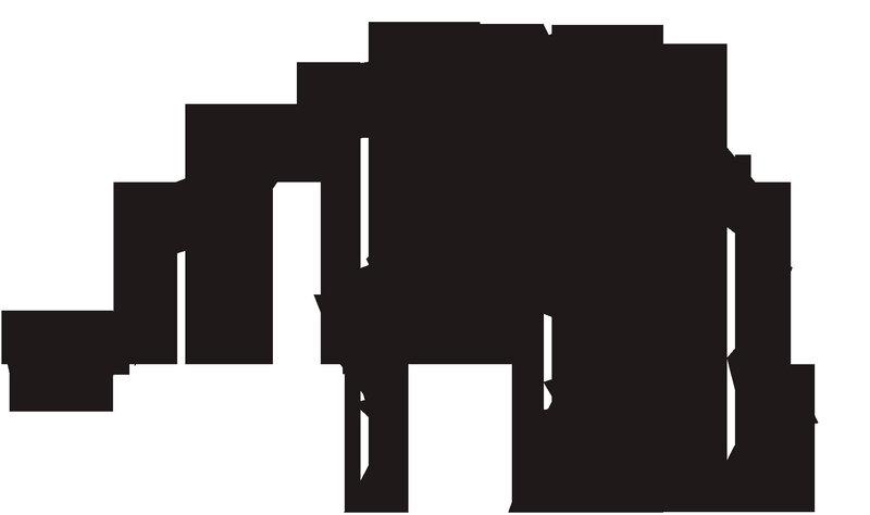 black silhouette of a building