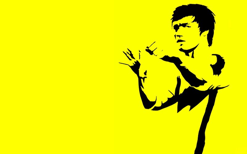 Black Silhouette of Man — Yellow, Dynamic