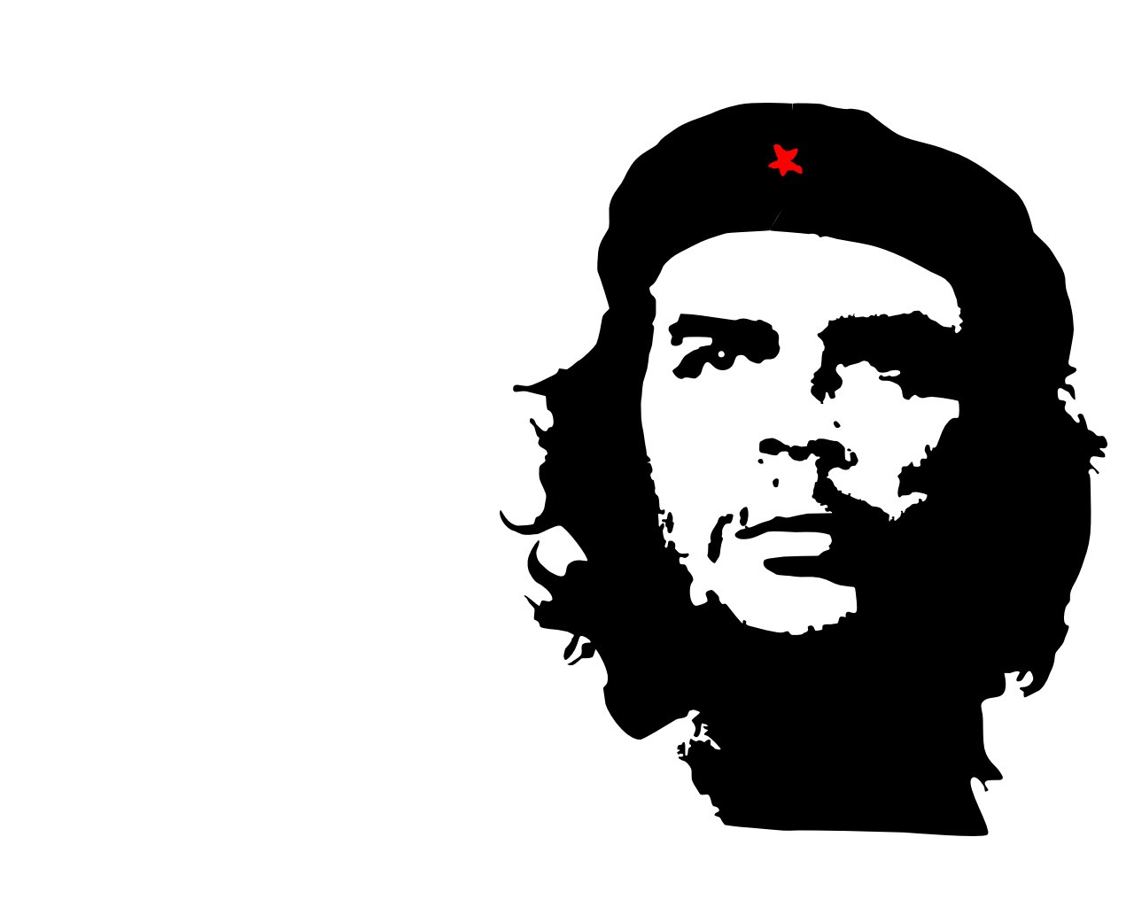 black silhouette with red symbol