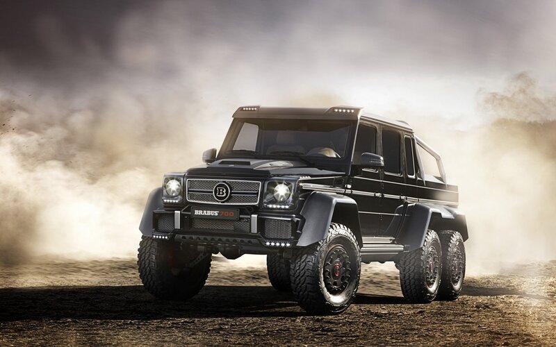 Black Six-wheeled SUV