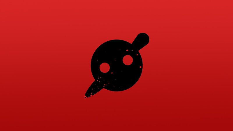 Black Skull Symbol — Red