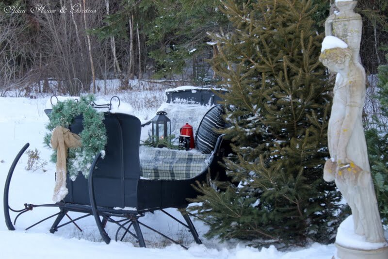 Black Sleigh in Snow