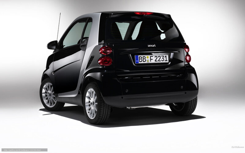 black smart car rear view