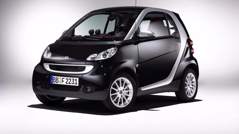 black smart fortwo car