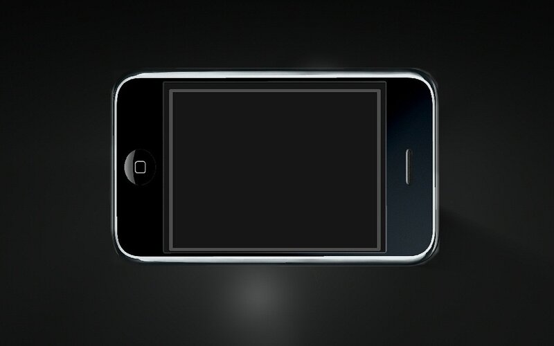 black smartphone on dark background