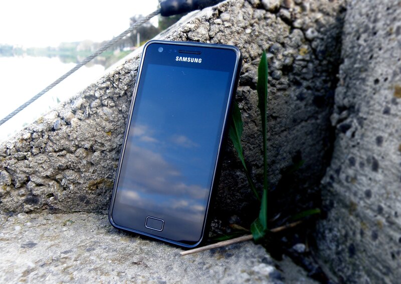 Black Smartphone on Stone